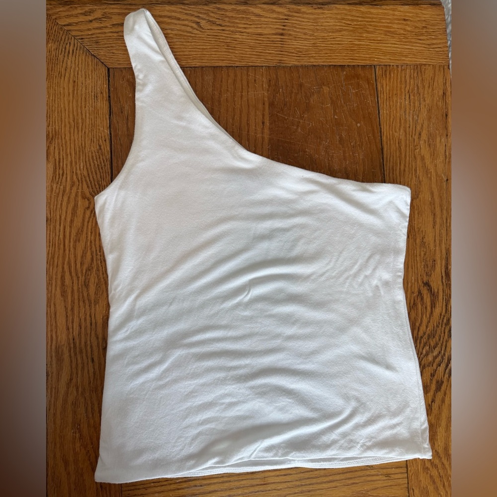 J Crew one shoulder top size M - white